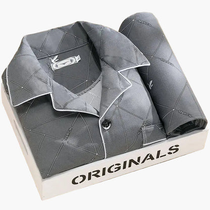 Men's Classic Print Pajama Set for All-Season Comfort and Relaxed Style