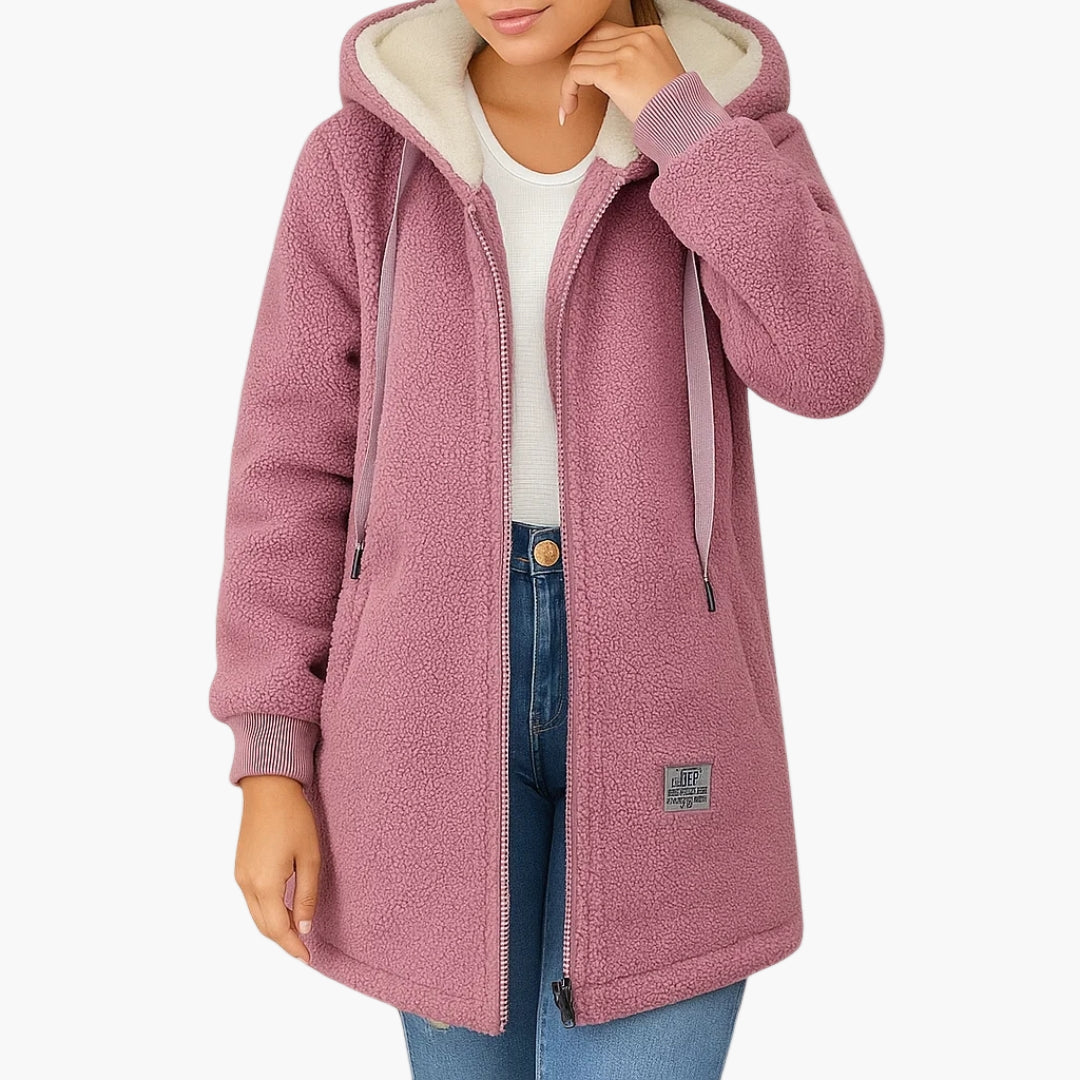 Women's Cozy Hooded Casual Fleece Jacket - Everyday Warmth & Style