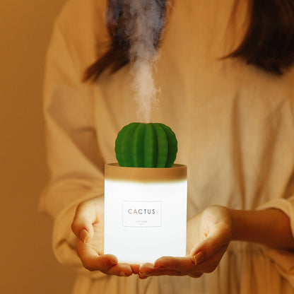 Selene – Ultrasone Aroma Luchtbevochtiger met LED Licht en Cactus Design