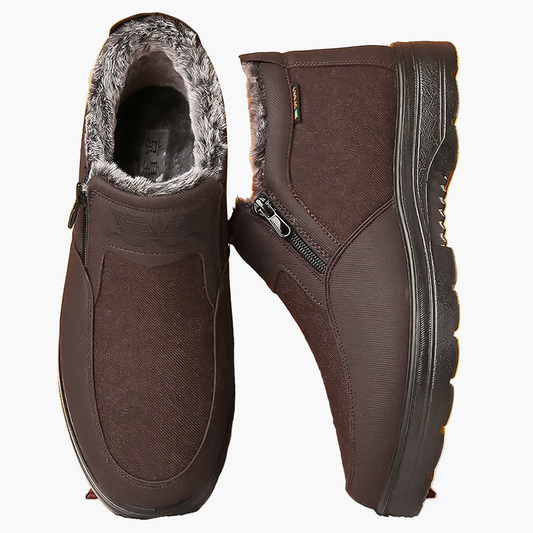 Men's Orthopedic Winter Walking Boots with Warm Lining and Anti-Slip Sole