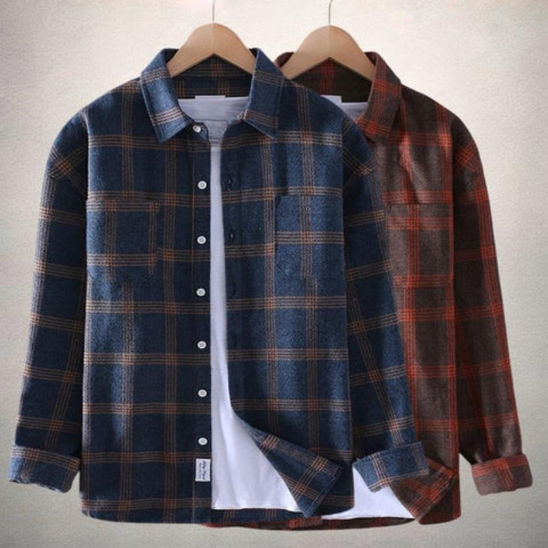 Men's Casual Plaid Button-Up Shirt for Everyday Style