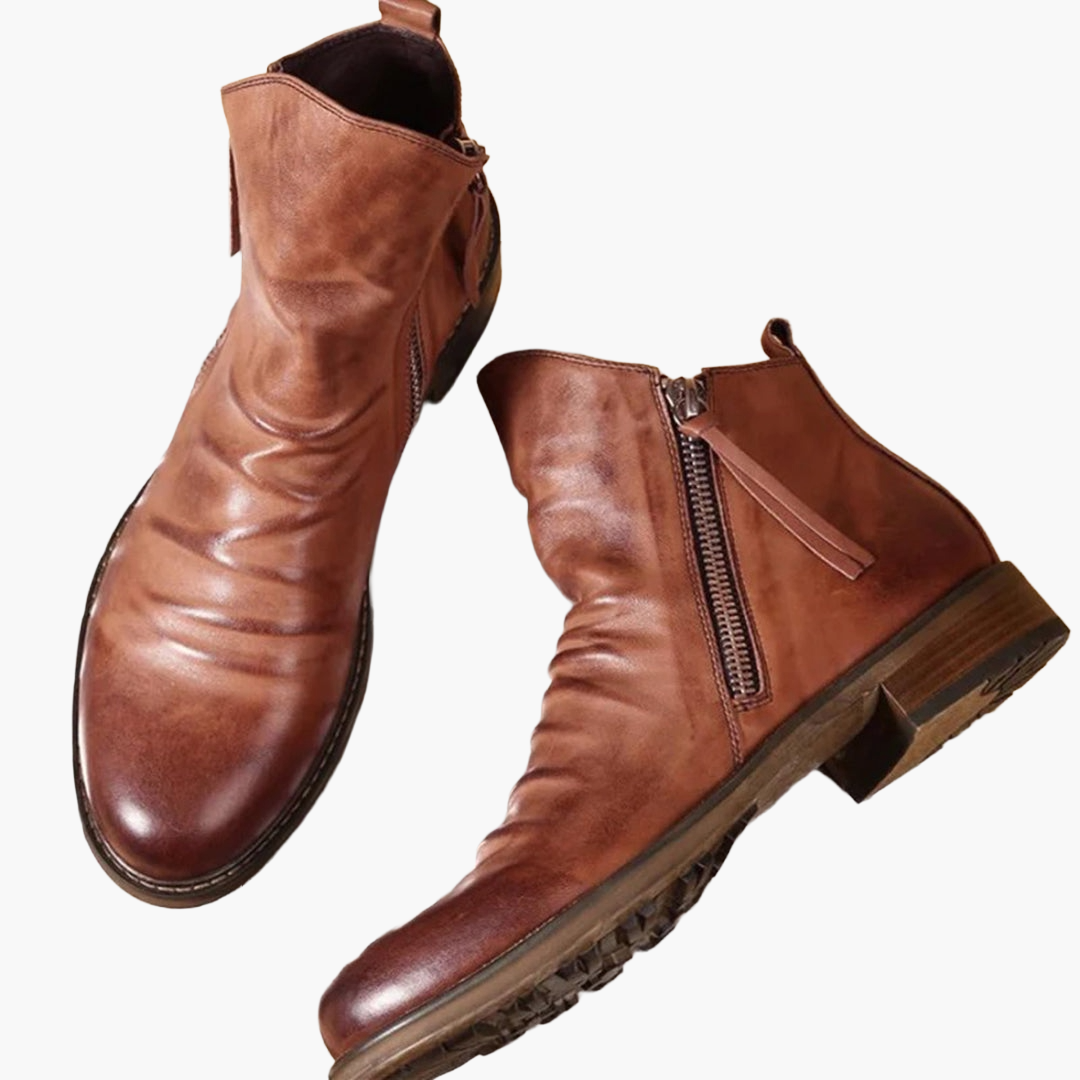 Men's Classic Ankle Boots with Side Zip – Sleek Modern Everyday Style
