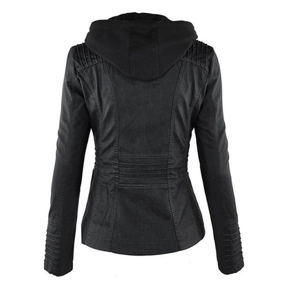 Women's Urban Hooded Moto Jacket – Stylish All-Weather Everyday Outerwear