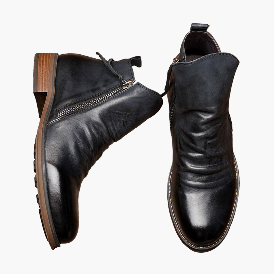 Men's Classic Ankle Boots with Side Zip – Sleek Modern Everyday Style