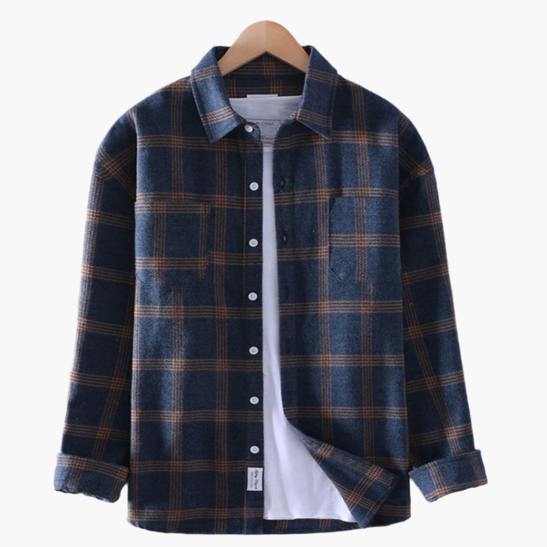 Men's Casual Plaid Button-Up Shirt for Everyday Style