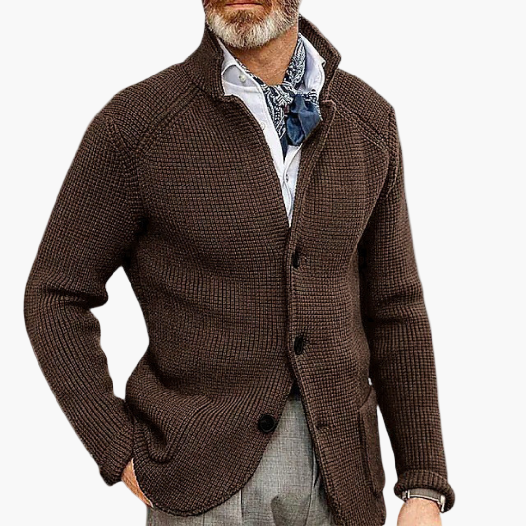 Men's Smart Casual Knitted Button-Up Cardigan for Versatile Everyday Style