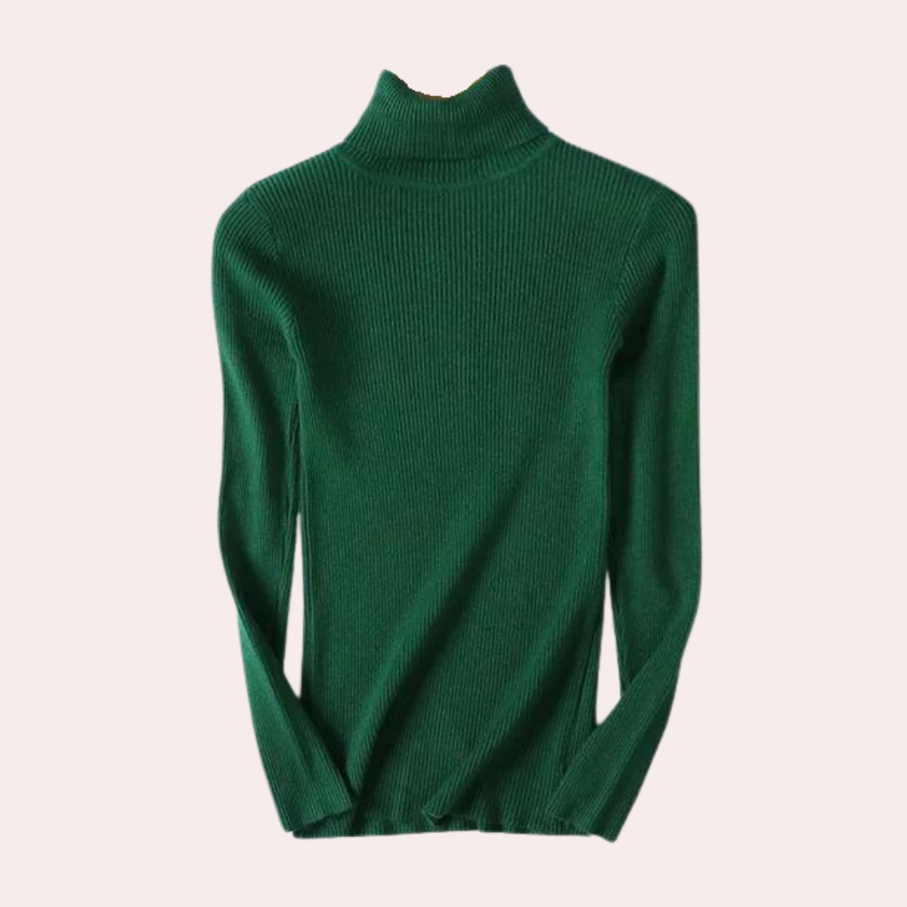 Women's Elegant Slim Fit Turtleneck Sweater - Versatile Stylish Knit Pullover