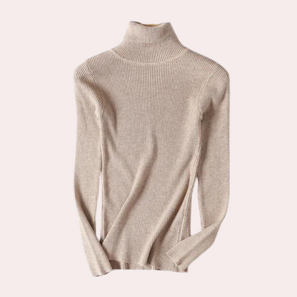 Women's Elegant Slim Fit Turtleneck Sweater - Versatile Stylish Knit Pullover
