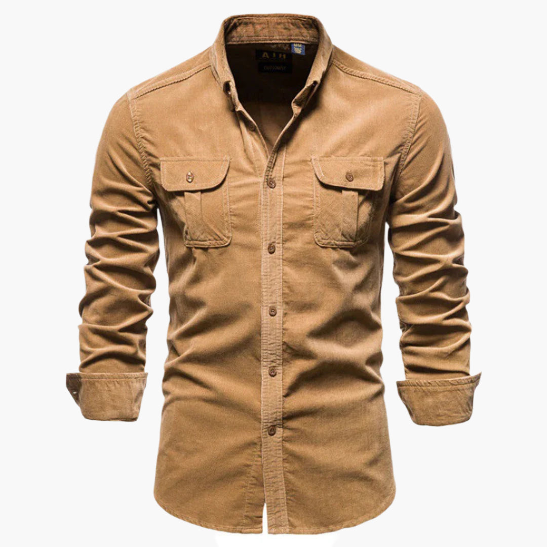 Men's Casual Slim Fit Shirt with Chest Pockets – Stylish Everyday Button-Up