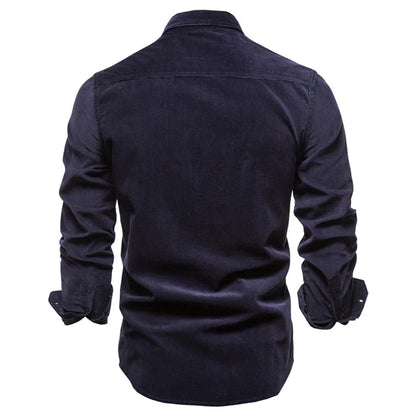 Men's Casual Slim Fit Shirt with Chest Pockets – Stylish Everyday Button-Up