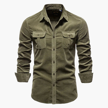 Men's Casual Slim Fit Shirt with Chest Pockets – Stylish Everyday Button-Up