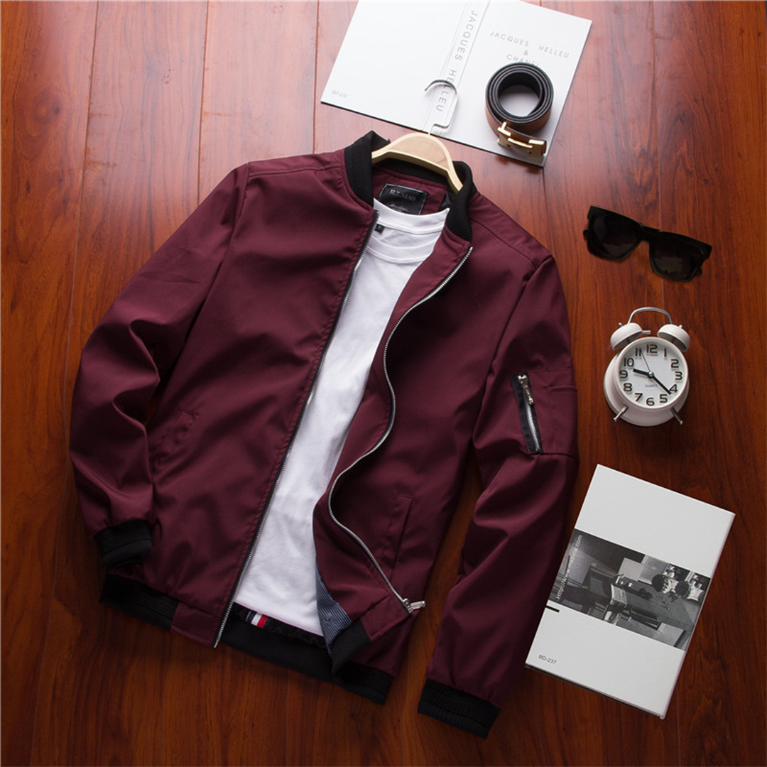 Men's Classic Bomber Jacket – Versatile Spring & Summer Lightweight Outerwear