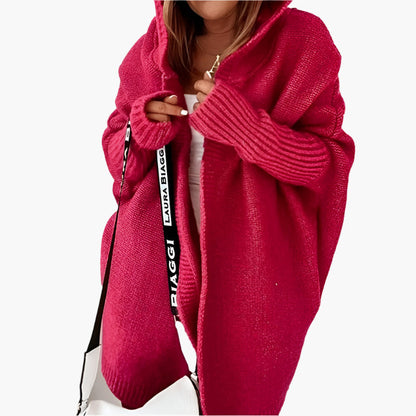 Women's Cozy Hooded Oversized Cardigan – Casual Autumn Winter Knitwear