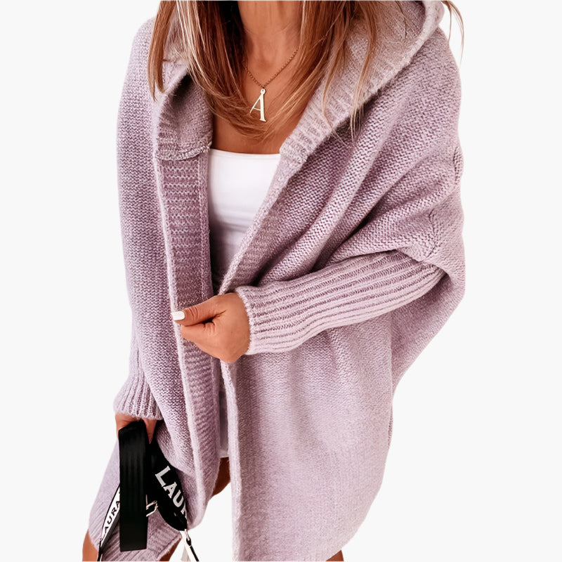 Women's Cozy Hooded Oversized Cardigan – Casual Autumn Winter Knitwear