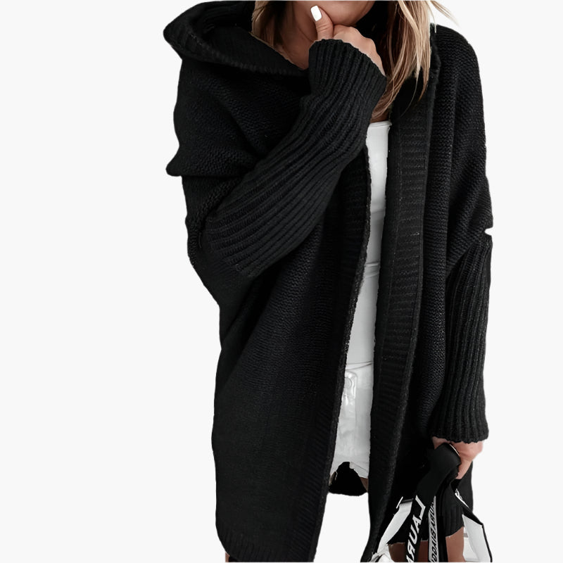 Women's Cozy Hooded Oversized Cardigan – Casual Autumn Winter Knitwear