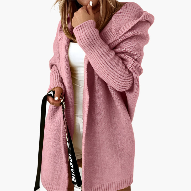 Women's Cozy Hooded Oversized Cardigan – Casual Autumn Winter Knitwear