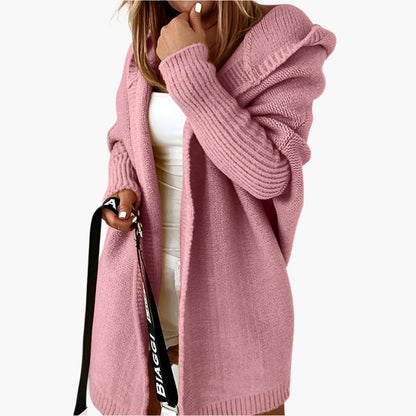 Women's Cozy Hooded Oversized Cardigan – Casual Autumn Winter Knitwear