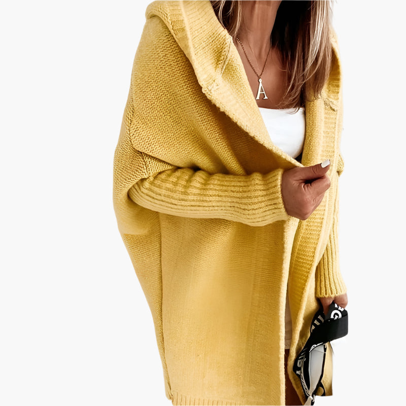 Women's Cozy Hooded Oversized Cardigan – Casual Autumn Winter Knitwear
