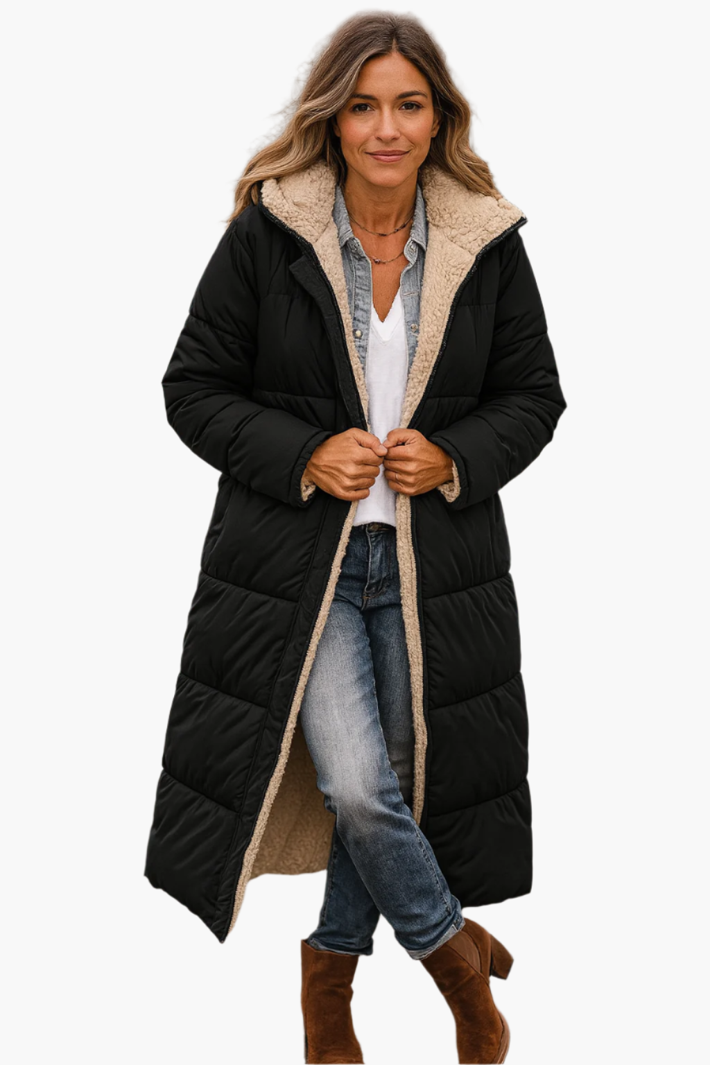 Women's Long Winter Coat with Hood – Versatile Stylish Warm Puffer for Cold Weather