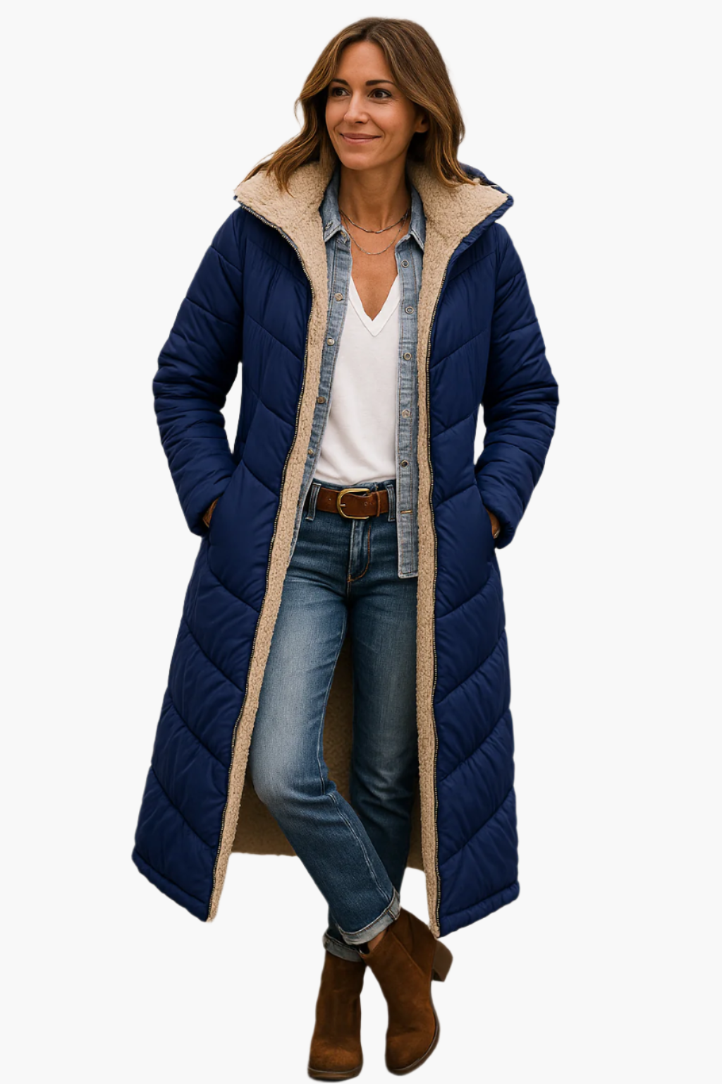 Women's Long Winter Coat with Hood – Versatile Stylish Warm Puffer for Cold Weather