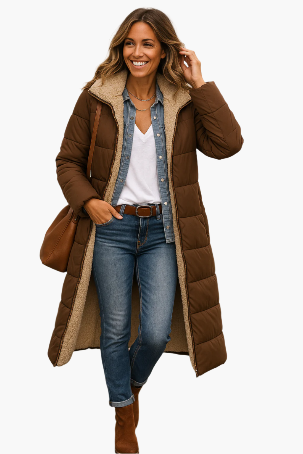 Women's Long Winter Coat with Hood – Versatile Stylish Warm Puffer for Cold Weather