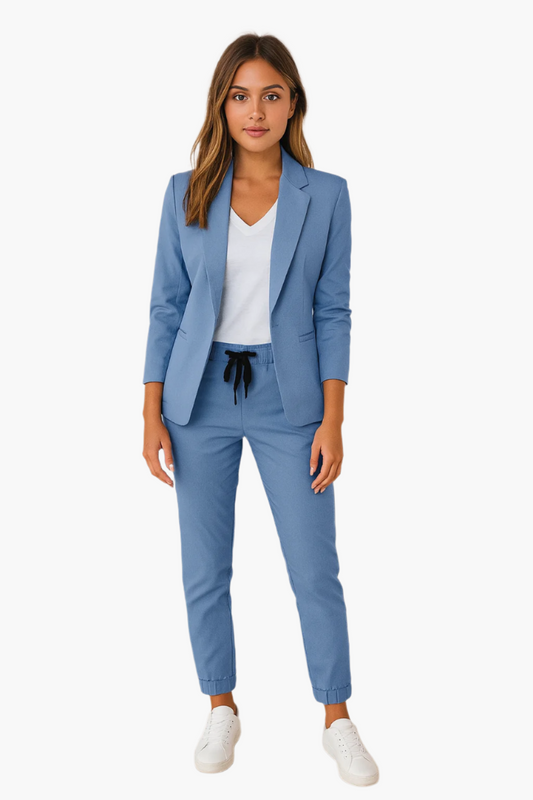 Women's Modern Blazer and Jogger Pants Suit Set – Stylish Business Casual Outfit