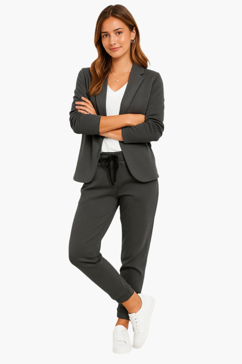 Women's Modern Blazer and Jogger Pants Suit Set – Stylish Business Casual Outfit