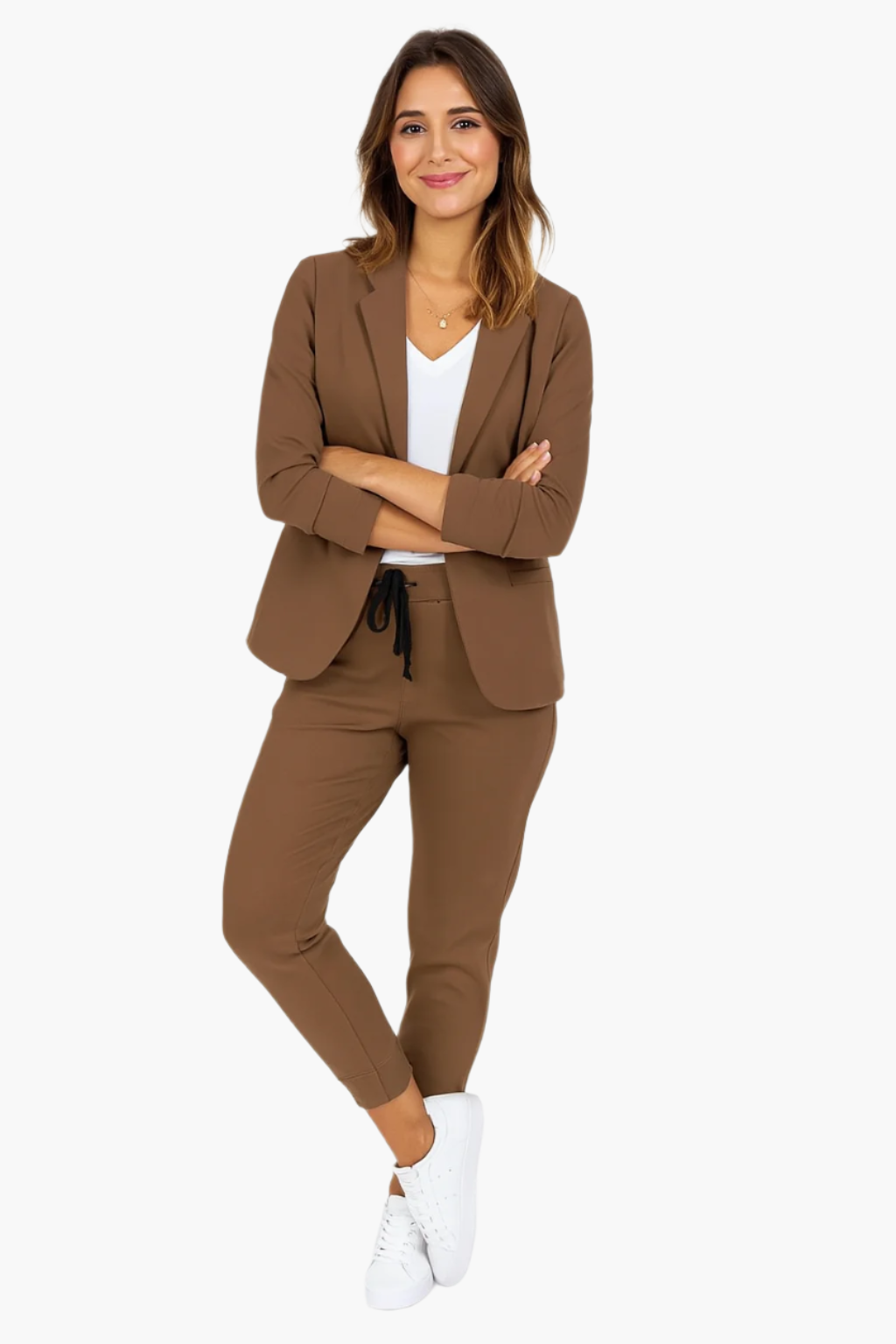 Women's Modern Blazer and Jogger Pants Suit Set – Stylish Business Casual Outfit