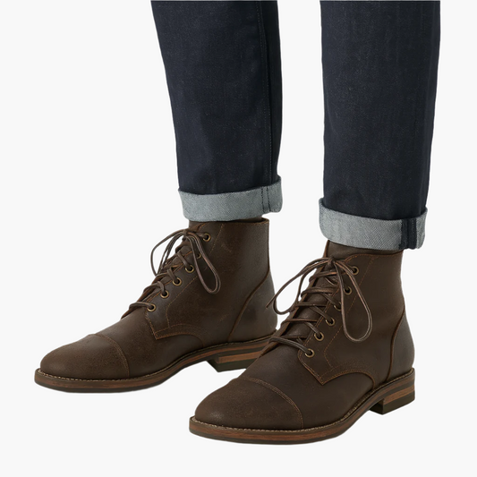 Men's Classic Cap Toe Dress Boots for Everyday and Formal Wear