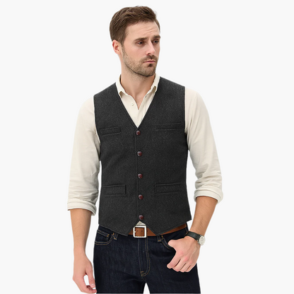 Men's Classic Tailored Vest – Versatile Smart Casual Waistcoat for Effortless Style