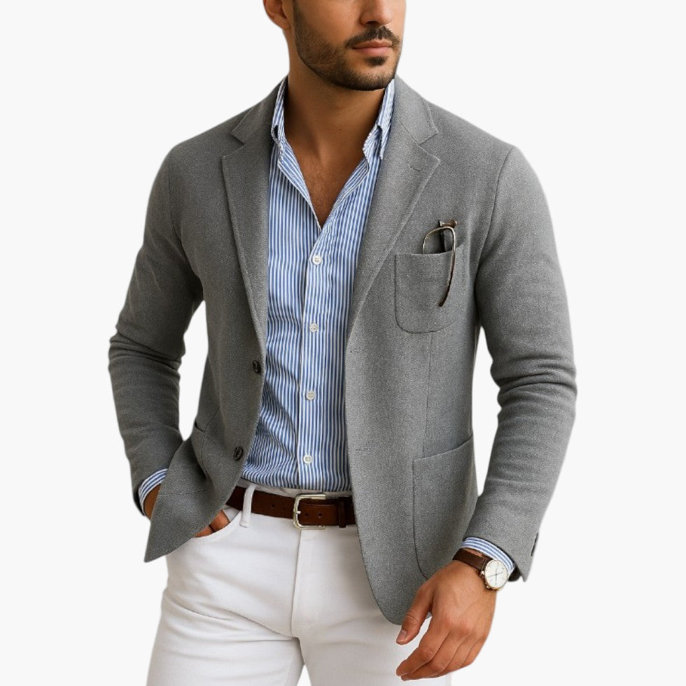 Men's Classic Lapel Blazer for Business and Casual Sophistication