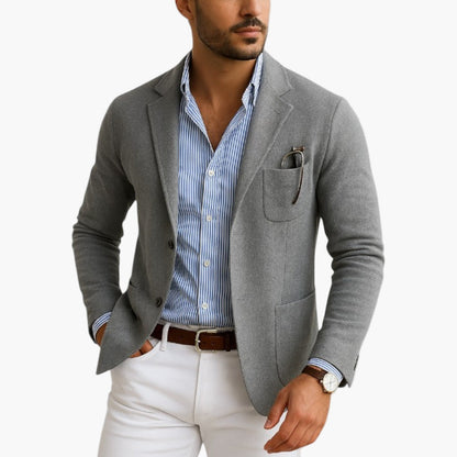 Men's Classic Lapel Blazer for Business and Casual Sophistication