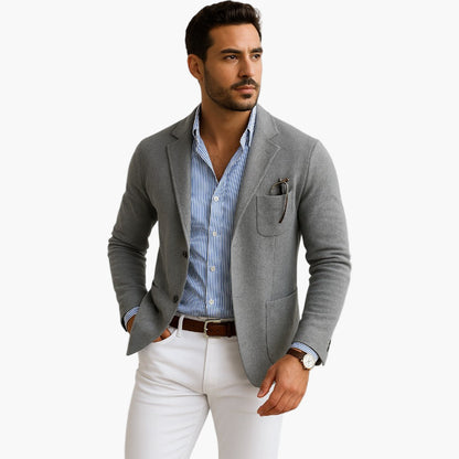 Men's Classic Lapel Blazer for Business and Casual Sophistication