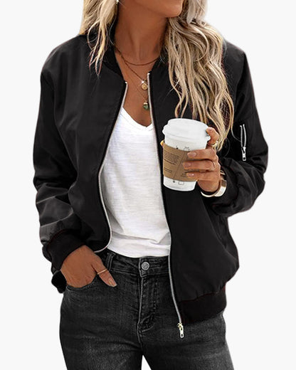 Women's Classic Bomber Jacket Casual Everyday Style