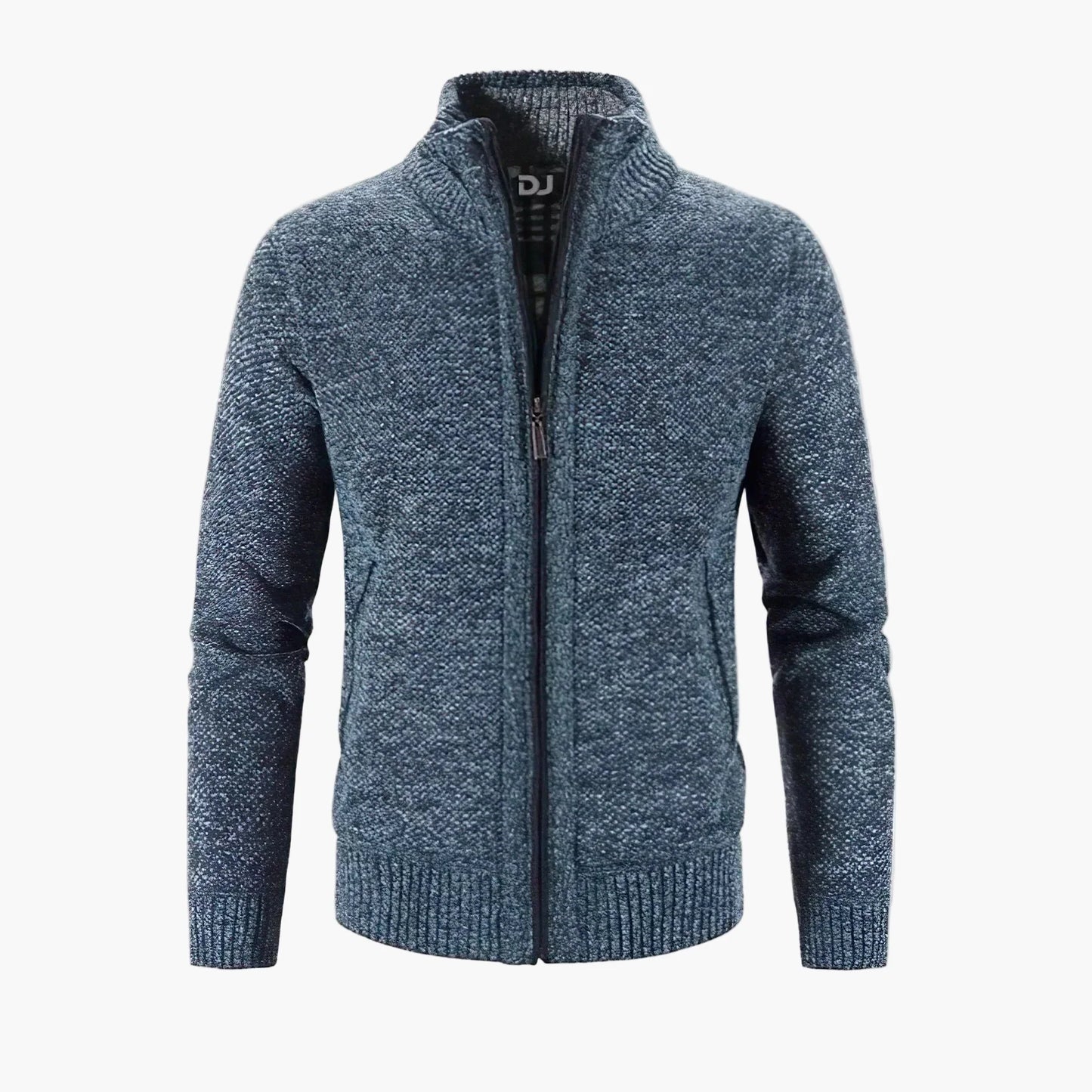 Men's Modern Zip-Up Knit Cardigan Sweater for Versatile Casual or Office Wear