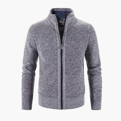 Men's Modern Zip-Up Knit Cardigan Sweater for Versatile Casual or Office Wear