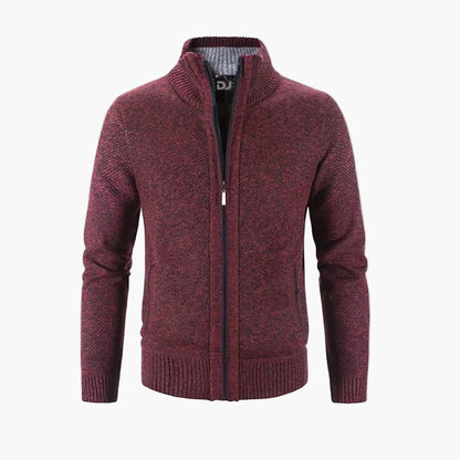 Men's Modern Zip-Up Knit Cardigan Sweater for Versatile Casual or Office Wear