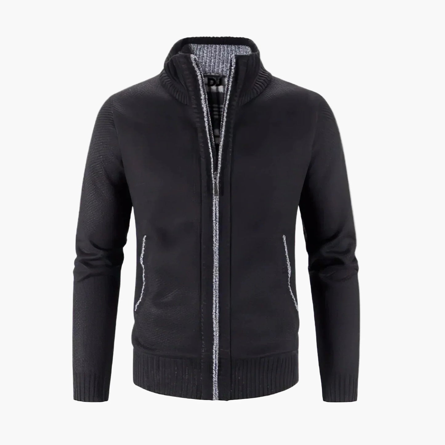 Men's Modern Zip-Up Knit Cardigan Sweater for Versatile Casual or Office Wear