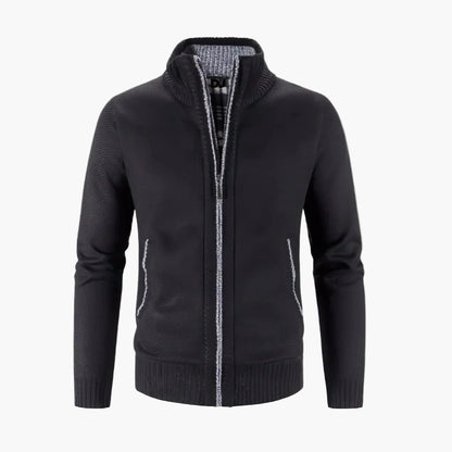 Men's Modern Zip-Up Knit Cardigan Sweater for Versatile Casual or Office Wear