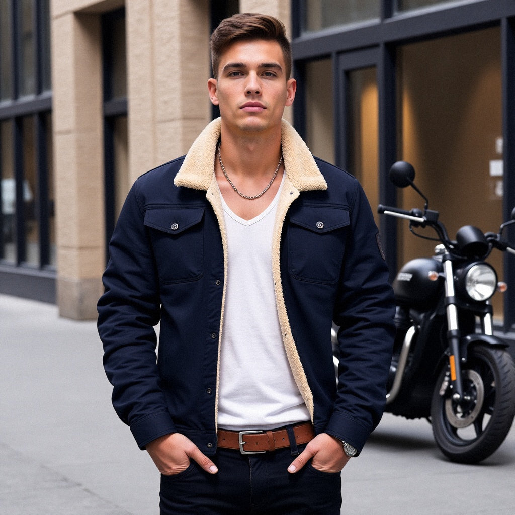 Men's Vintage Winter Bomber Jacket – Classic Style for Cold Weather