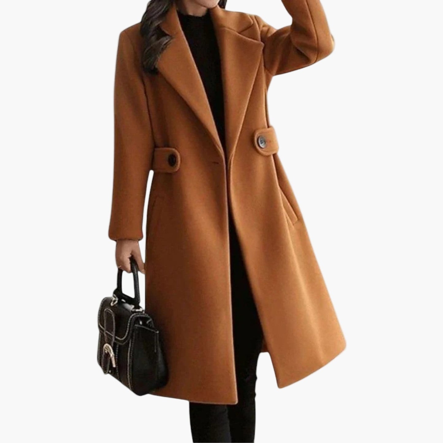 Women's Classic Long Belted Winter Coat – Elegant Tailored Overcoat for Everyday or Business Wear