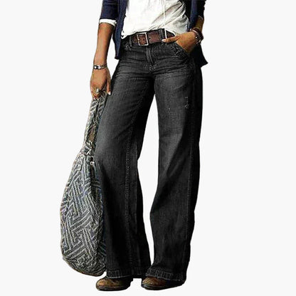 Women's High Waist Wide Leg Jeans - Vintage Casual Style