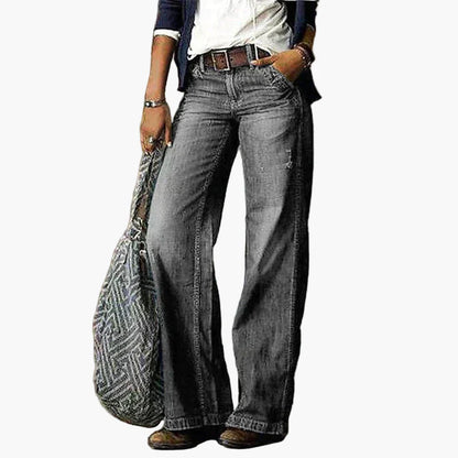 Women's High Waist Wide Leg Jeans - Vintage Casual Style