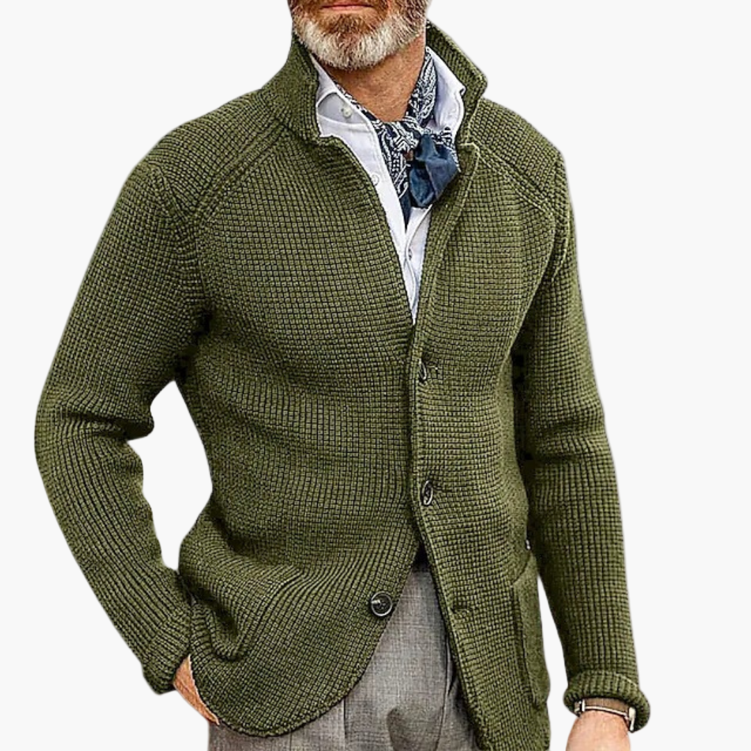 Men's Smart Casual Knitted Button-Up Cardigan for Versatile Everyday Style