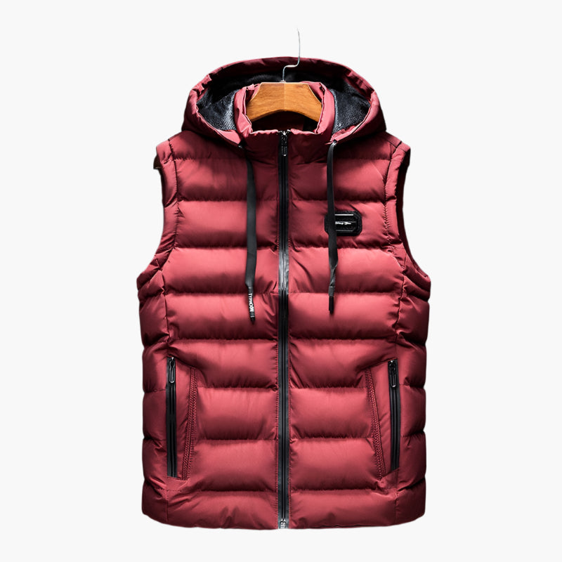 Men's Outdoor Thermal Puffer Vest with Hood – Modern Performance Style