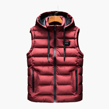 Men's Outdoor Thermal Puffer Vest with Hood – Modern Performance Style