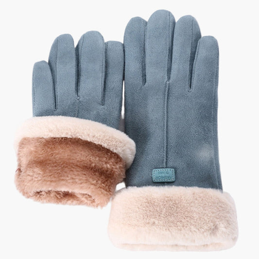 Women's Winter Touchscreen Waterproof Furry Gloves for Cold Weather