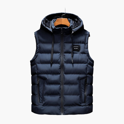 Men's Outdoor Thermal Puffer Vest with Hood – Modern Performance Style