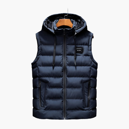 Men's Outdoor Thermal Puffer Vest with Hood – Modern Performance Style