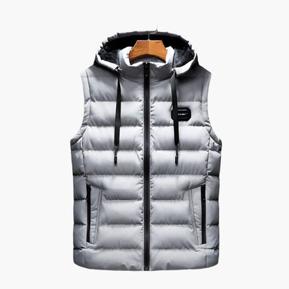 Men's Outdoor Thermal Puffer Vest with Hood – Modern Performance Style